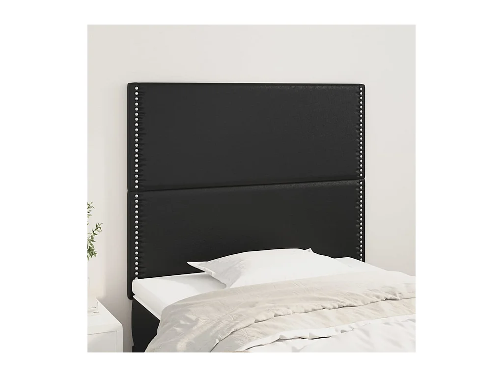 Têtes de lit | Panneaux de tête pour lit Moderne 2 pcs Noir 90x5x78/88 cm Similicuir