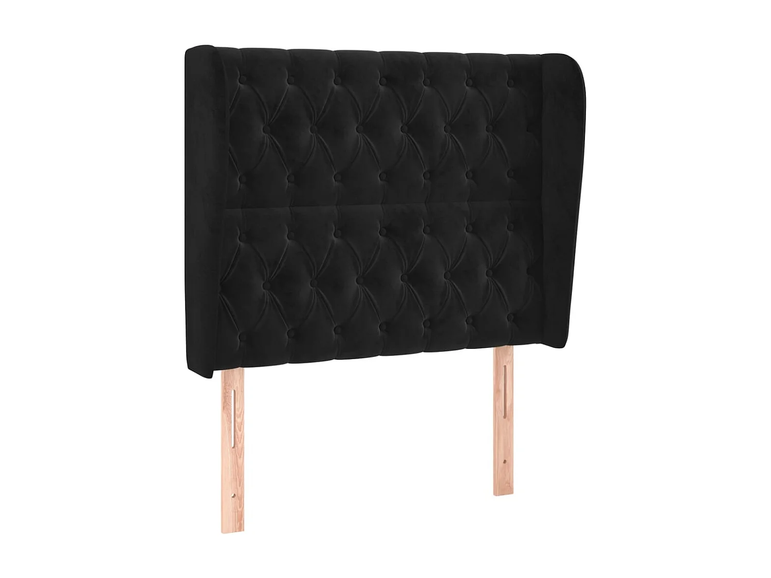 Tête de Lit | Panneau de tête pour lit Moderne avec oreilles Noir 103x23x118/128 cm Velours