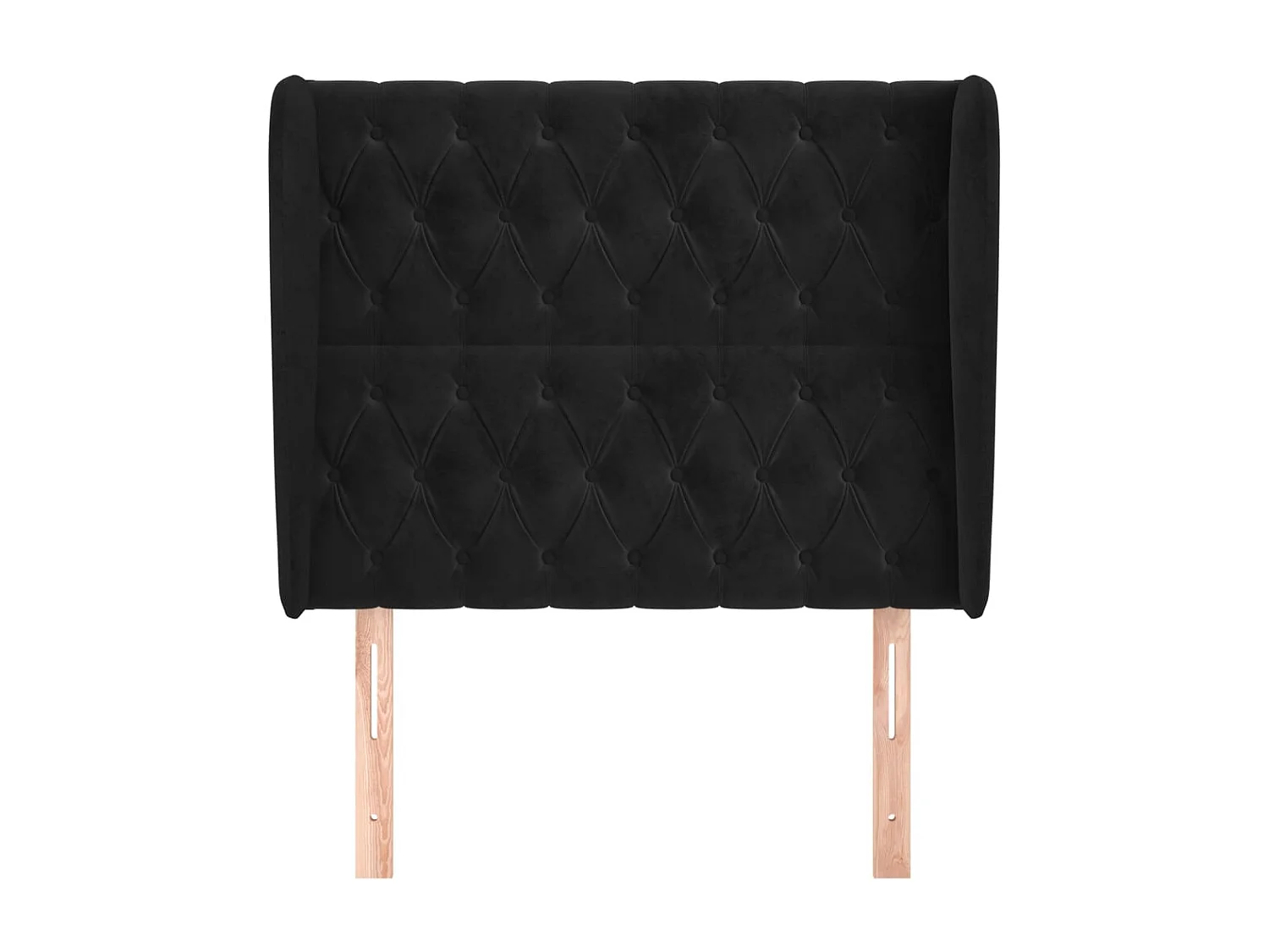 Tête de Lit | Panneau de tête pour lit Moderne avec oreilles Noir 103x23x118/128 cm Velours