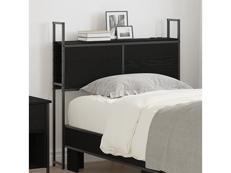 Tête de Lit de rangement | Panneau de tête pour lit Chêne noir 90 cm Bois d'ingénierie