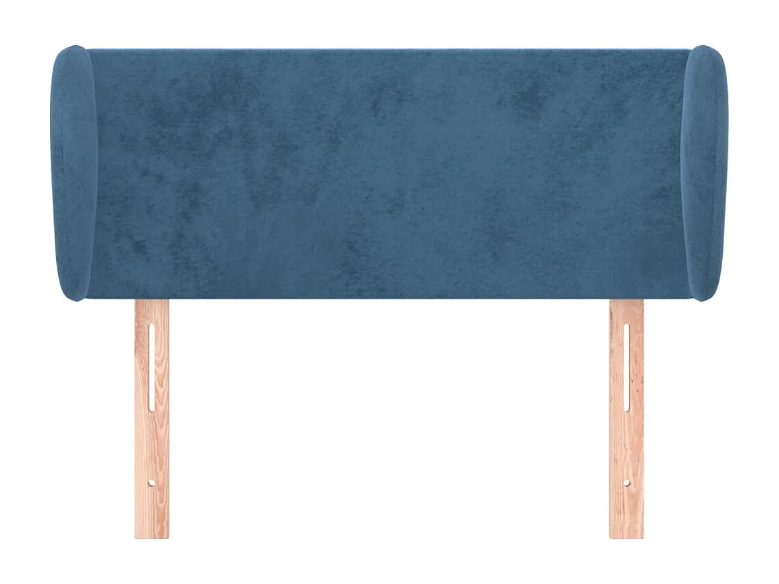 Tête de Lit | Panneau de tête pour lit Moderne avec oreilles Bleu foncé 103x23x78/88 cm Velours