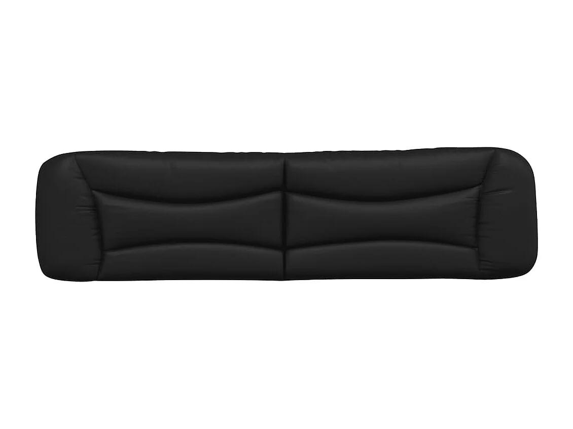 Cabecero de Cama | Cabezal de cama | Mueble de cabecero acolchado Hvar cuero sintético negro 200 cm