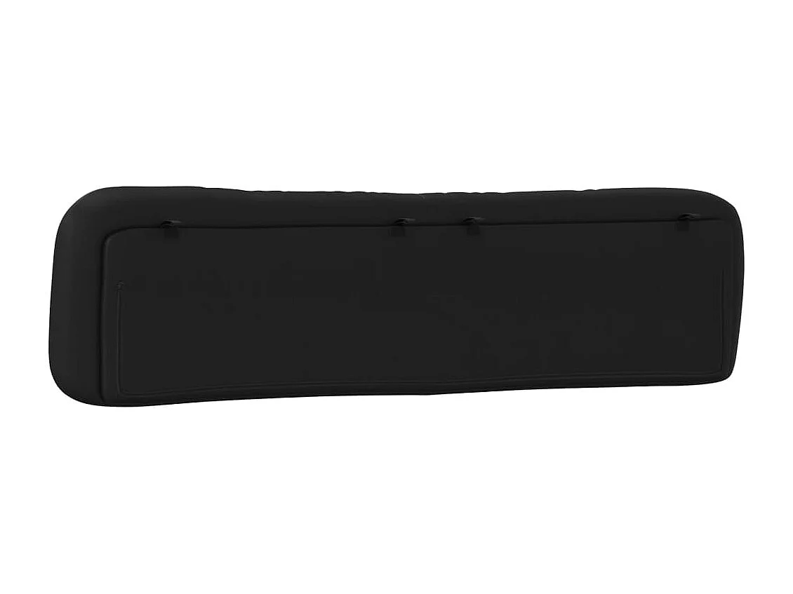 Cabecero de Cama | Cabezal de cama | Mueble de cabecero acolchado Hvar cuero sintético negro 200 cm