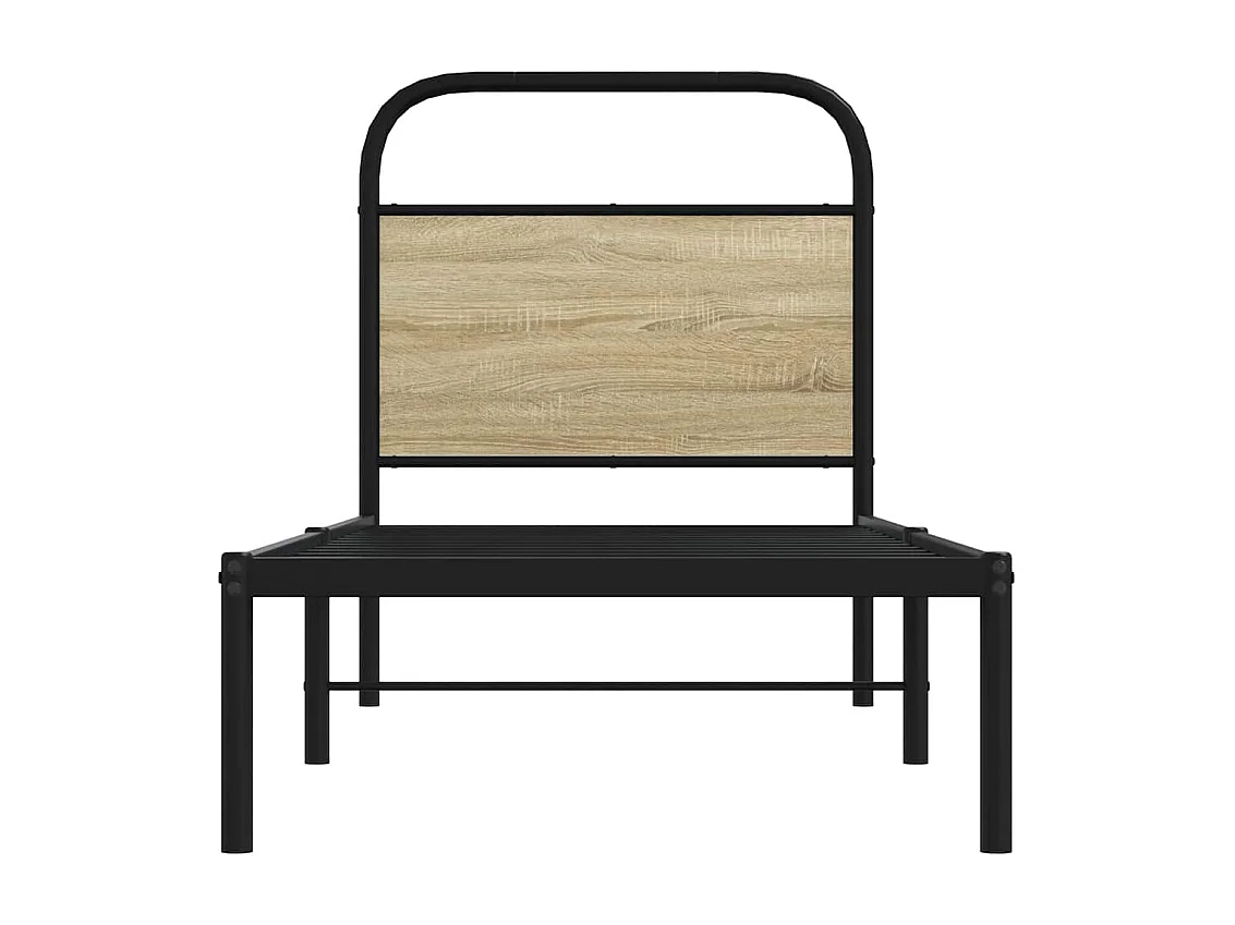 Mueble cabecero | Cabezal de cama | Cabecero de acero y madera de ingeniería roble Sonoma 75 cm