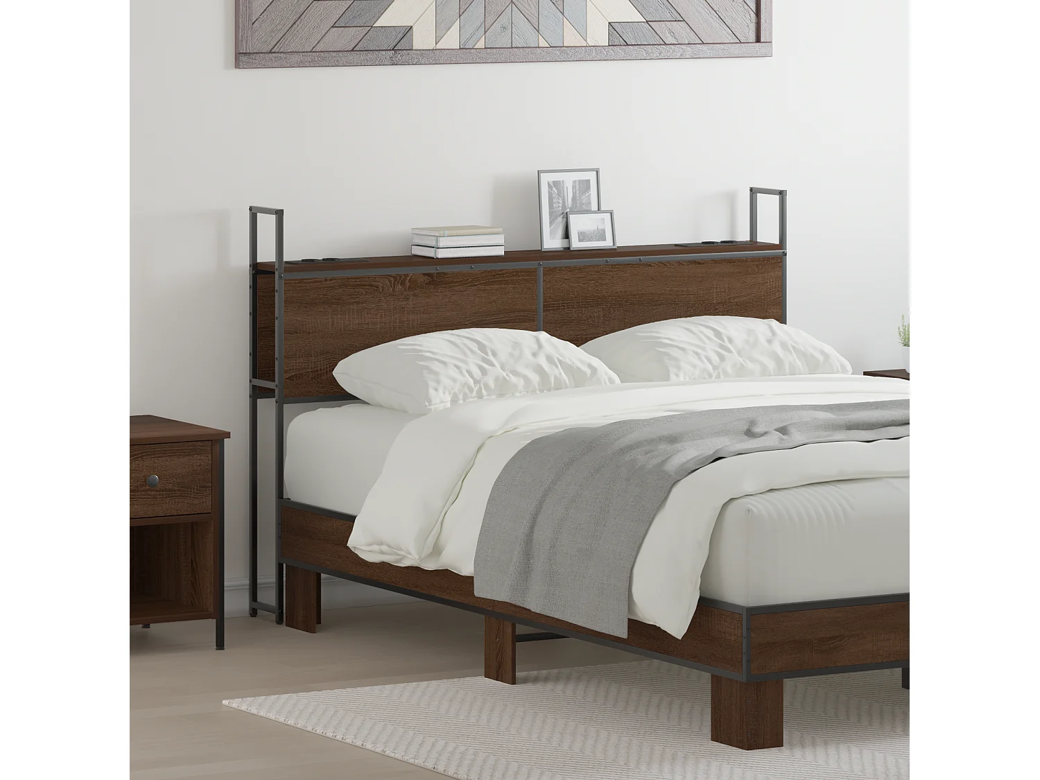 Tête de Lit de rangement | Panneau de tête pour lit Chêne marron 140 cm Bois d'ingénierie