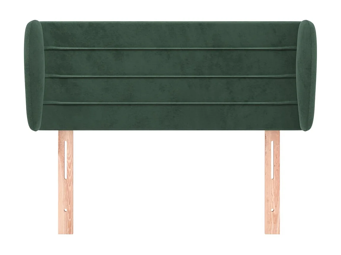 Mueble cabecero | Cabezal de cama | Cabecero de terciopelo verde oscuro 103x23x78/88 cm