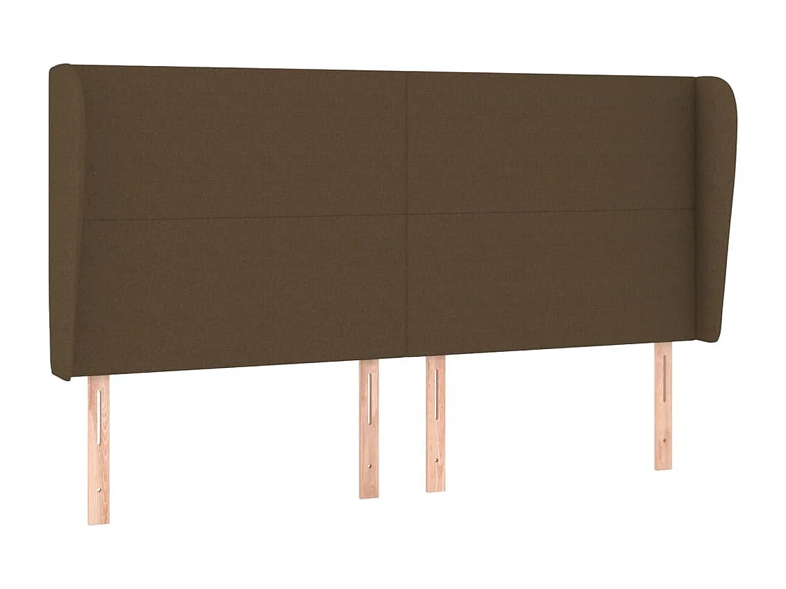 Hoofdbord | Hoofdeinde met randen 183x23x118/128 cm stof donkerbruin