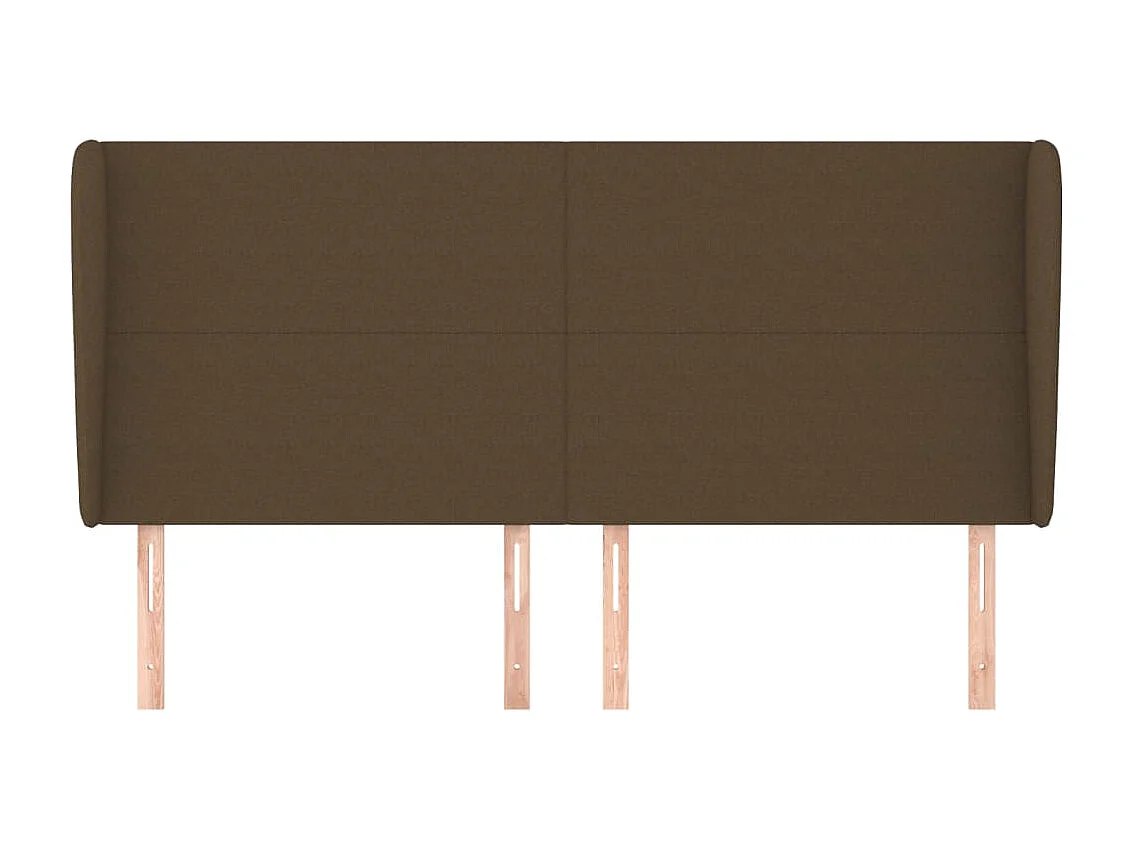 Hoofdbord | Hoofdeinde met randen 183x23x118/128 cm stof donkerbruin