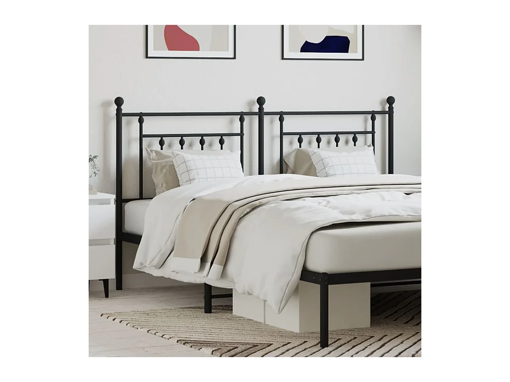 Tête de Lit | Panneau de tête pour lit Moderne métal noir 160 cm