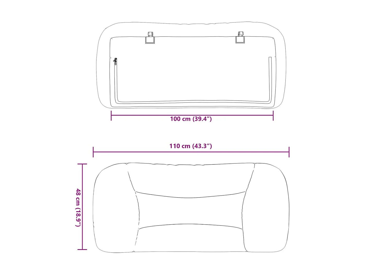 Tête de lit | Coussin de tête de lit | Tête de lit décoratif blanc 100 cm similicuir