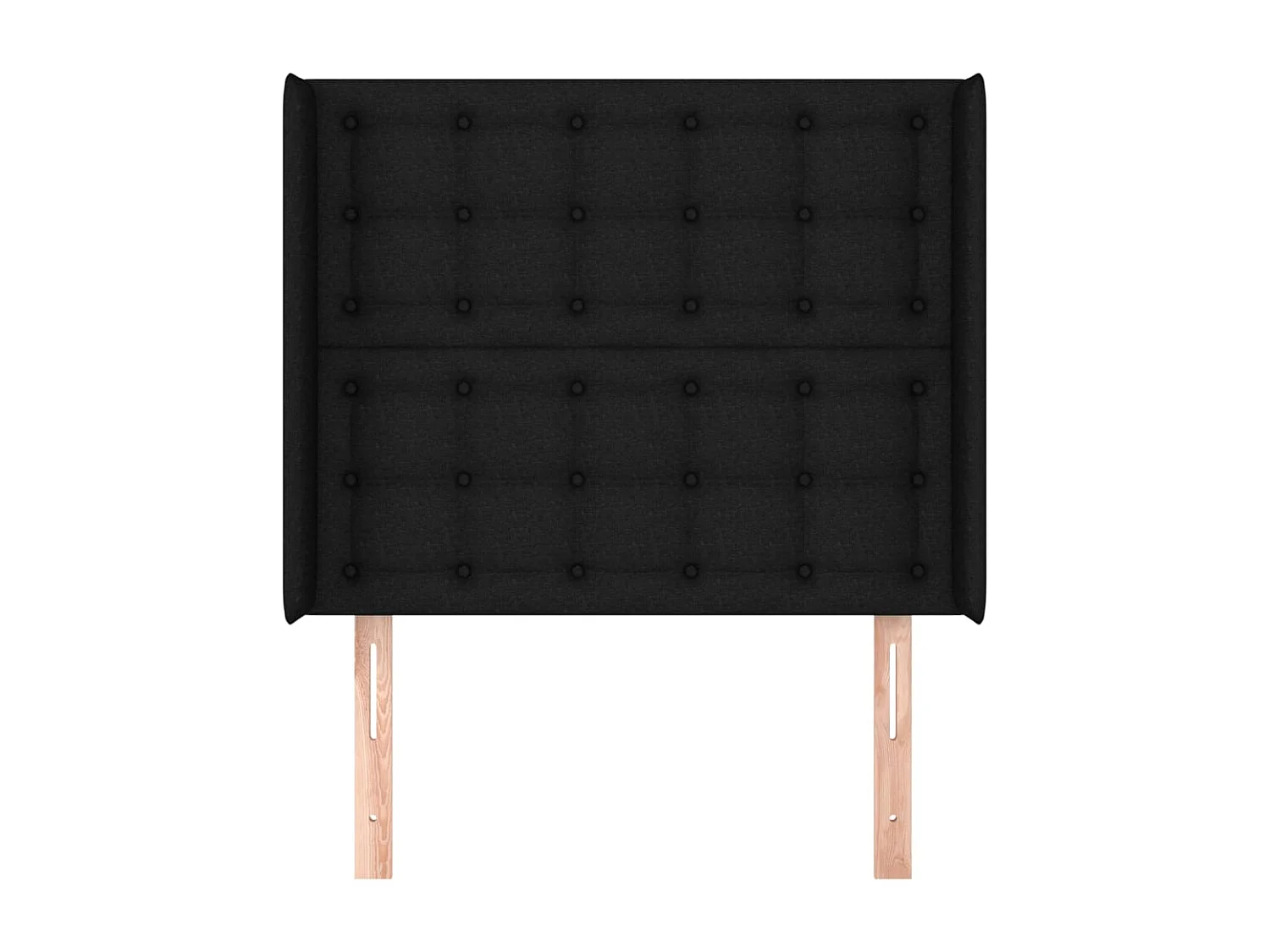Tête de Lit | Panneau de tête pour lit Moderne avec oreilles Noir 93x16x118/128 cm Tissu