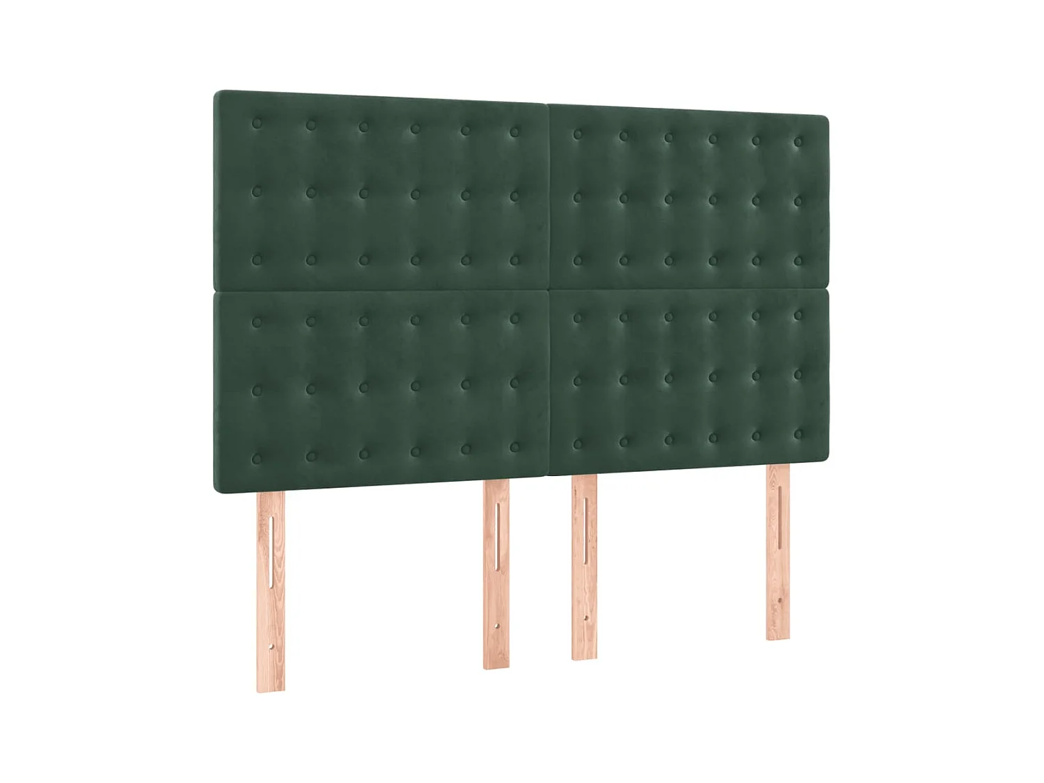Cabeceros | Cabezal de cama | Mueble de cabecero 4 unidades terciopelo verde oscuro 72x5x78/88 cm