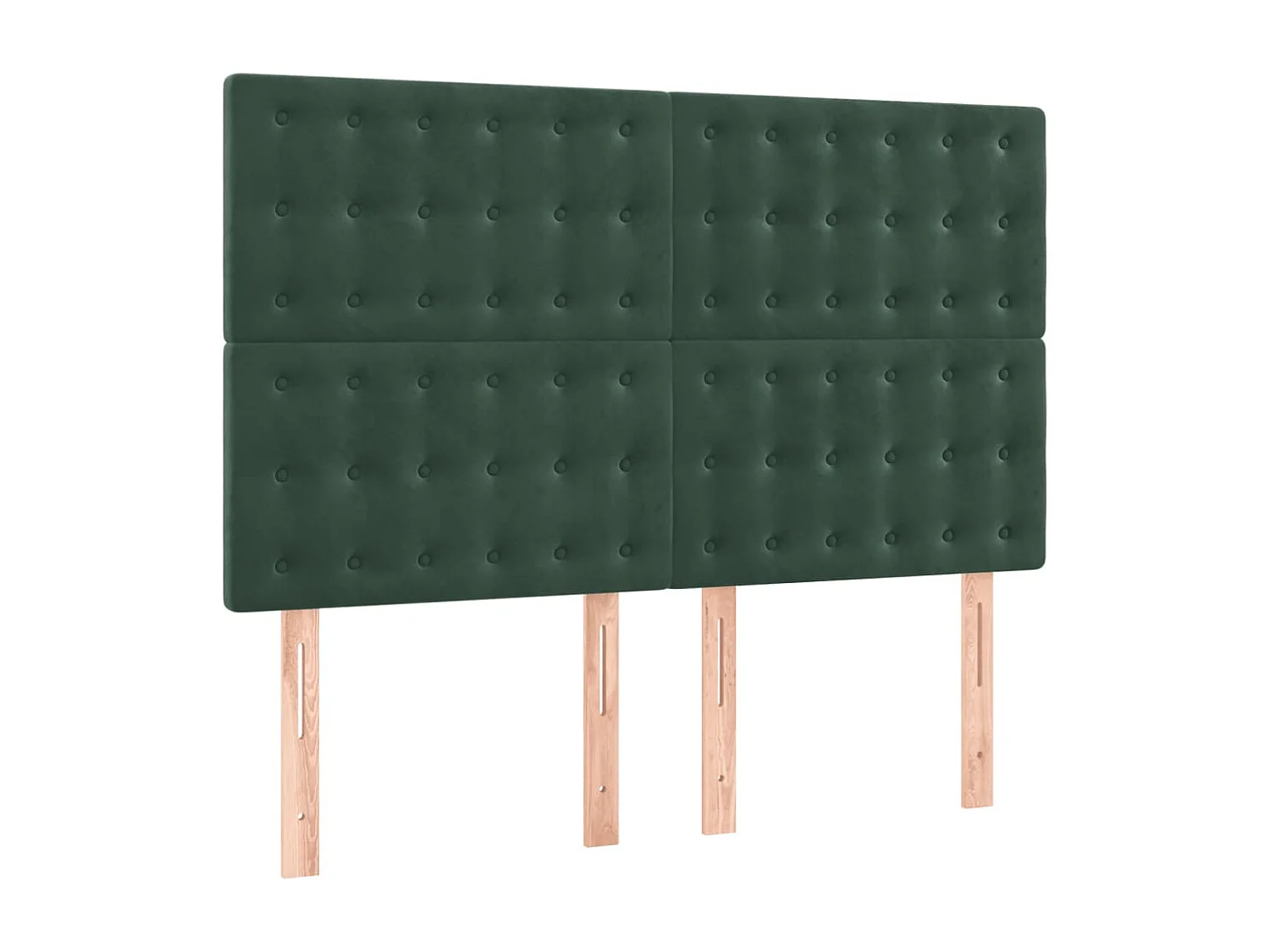 Têtes de lit | Panneaux de tête pour lit Moderne 4 pcs Vert foncé 72x5x78/88 cm Velours