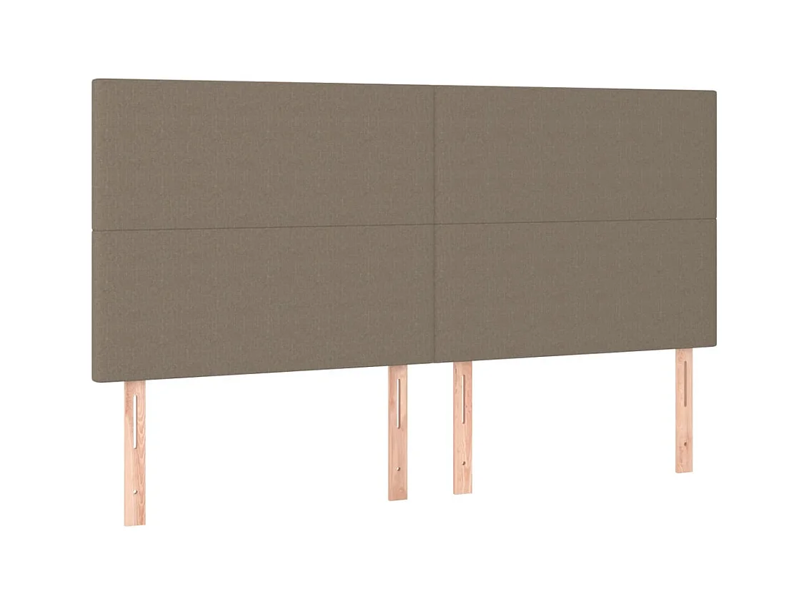 Cabeceros | Cabezal de cama | Mueble de cabecero 4 unidades tela gris taupe 80x5x78/88 cm
