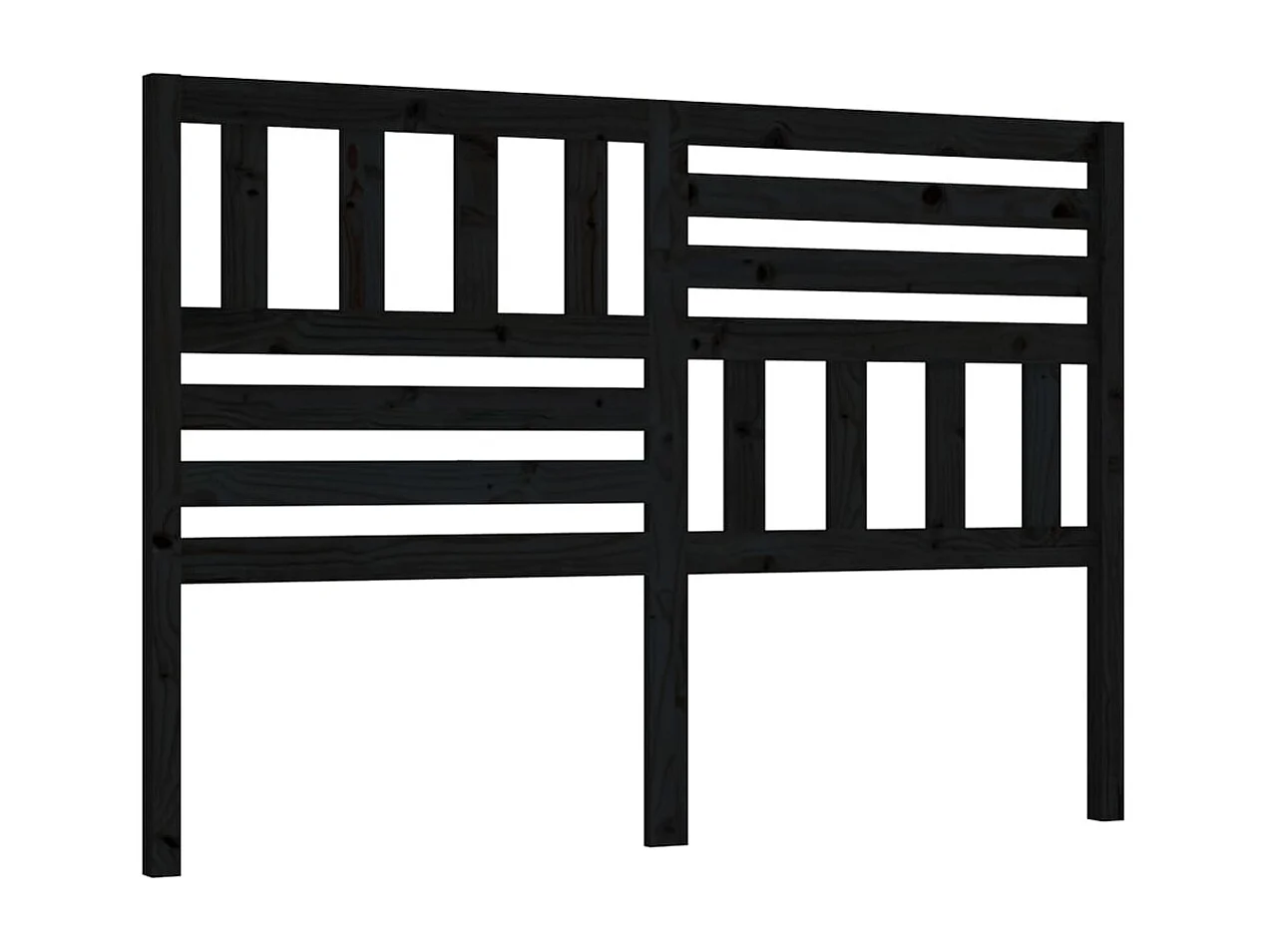 Cabecero de Cama | Cabezal de cama | Mueble de cabecero madera maciza de pino negro 166x4x100 cm