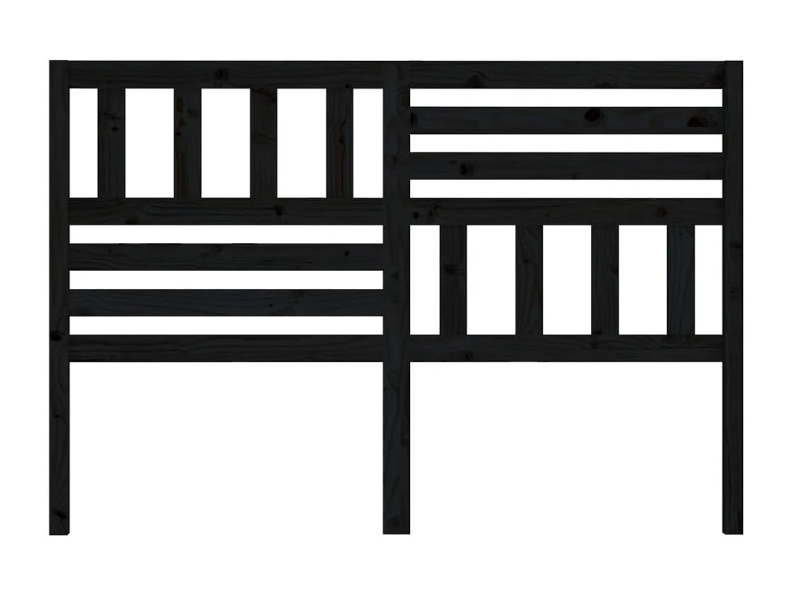 Tête de Lit | Panneau de tête pour lit Moderne Noir 166x4x100 cm Bois massif de pin