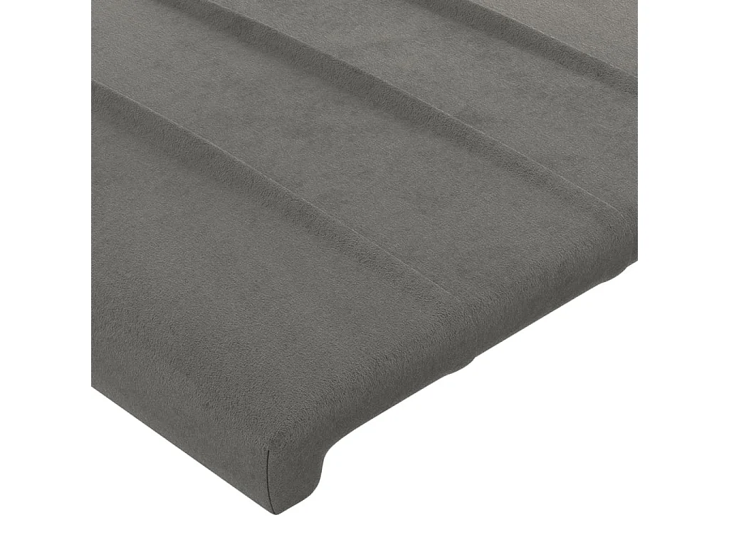 Tête de Lit | Panneau de tête pour lit Moderne à LED Gris clair 147x16x78/88 cm Velours