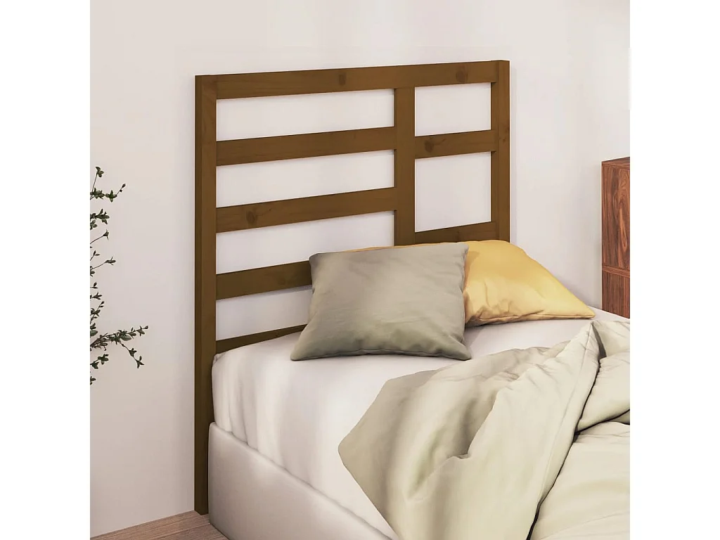Tête de Lit | Panneau de tête pour lit Moderne Marron miel 81x4x104 cm Bois massif de pin