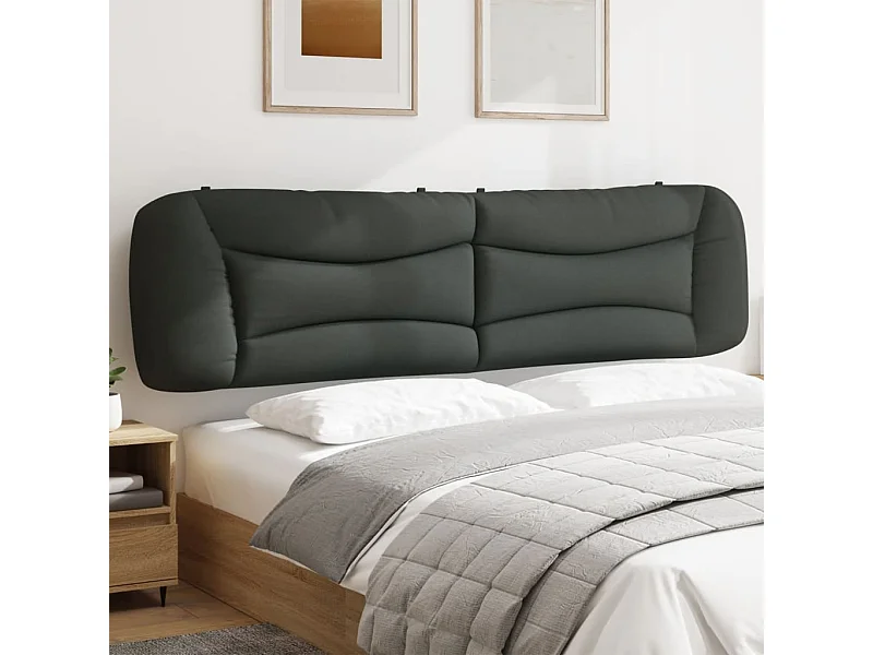 Cabecero de Cama | Cabezal de cama | Mueble de cabecero acolchado Hvar tela gris oscuro 200 cm