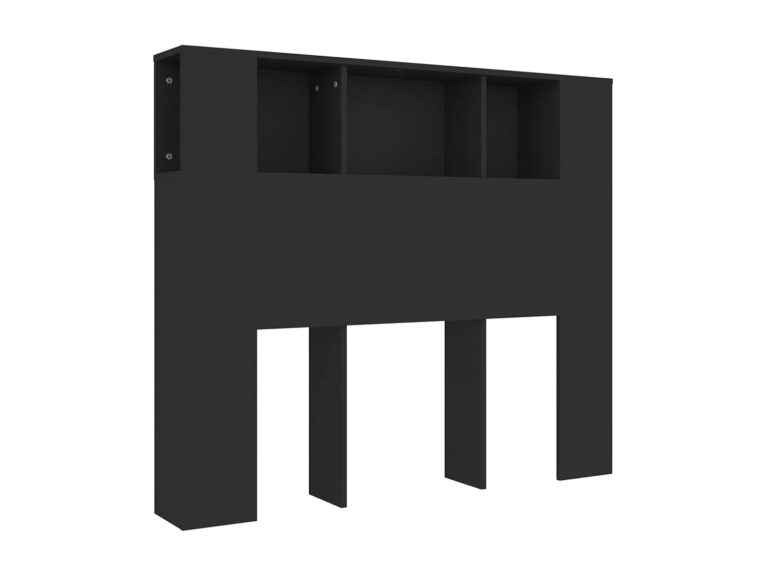 Tête de Lit avec rangement | Armoire de tête de lit noir 120x18,5x102,5 cm