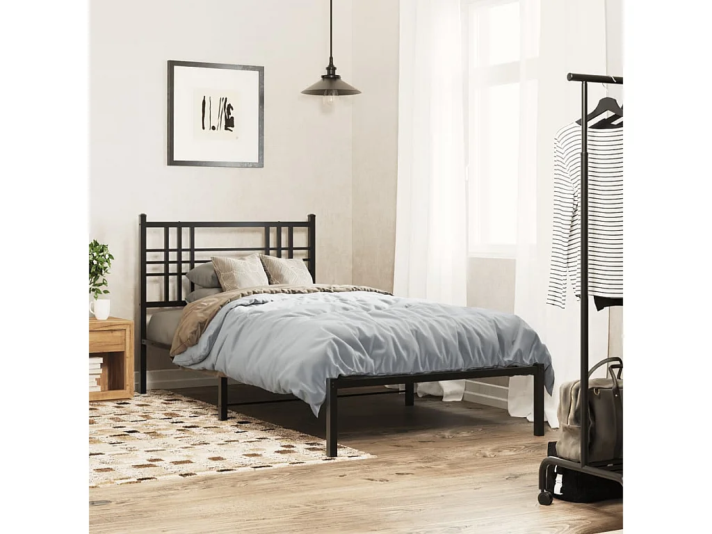 Tête de Lit | Panneau de tête pour lit Moderne métal noir 100 cm