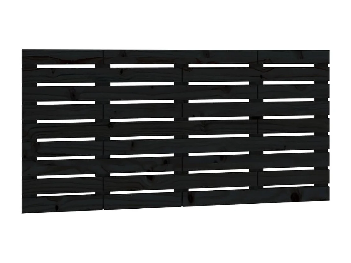 Hoofdbord | Hoofdeinde wandmontage 146x3x63 cm massief grenenhout zwart