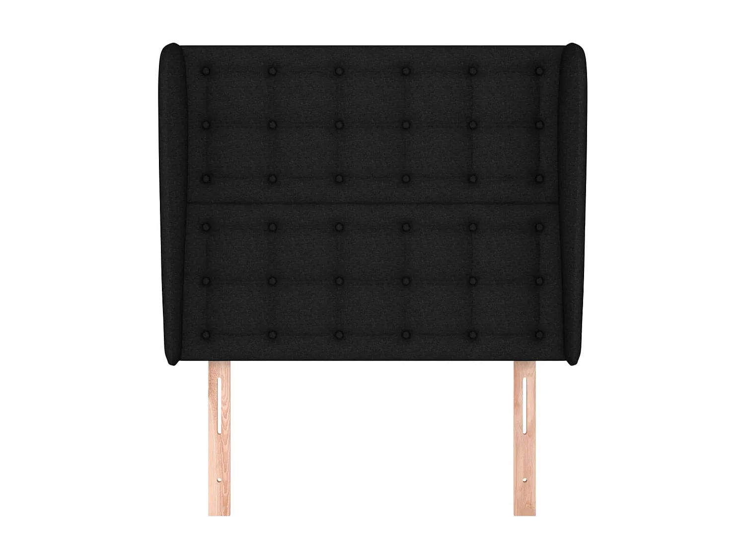 Tête de Lit | Panneau de tête pour lit Moderne avec oreilles Noir 93x23x118/128 cm Tissu