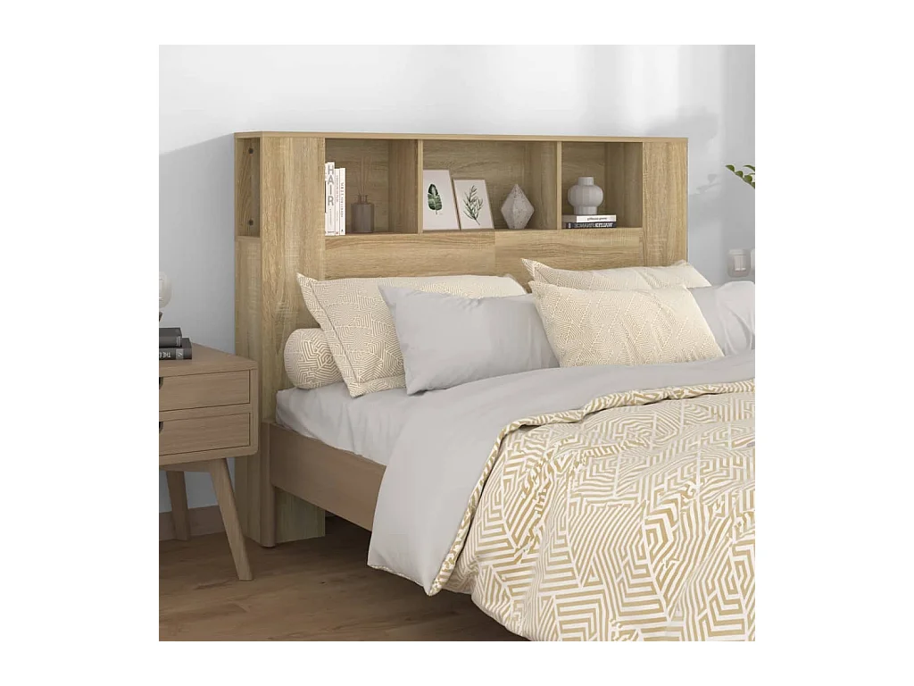 Cabecero de Cama | Cabezal de Cama | Mueble cabecero color roble Sonoma 140x18,5x104,5 cm