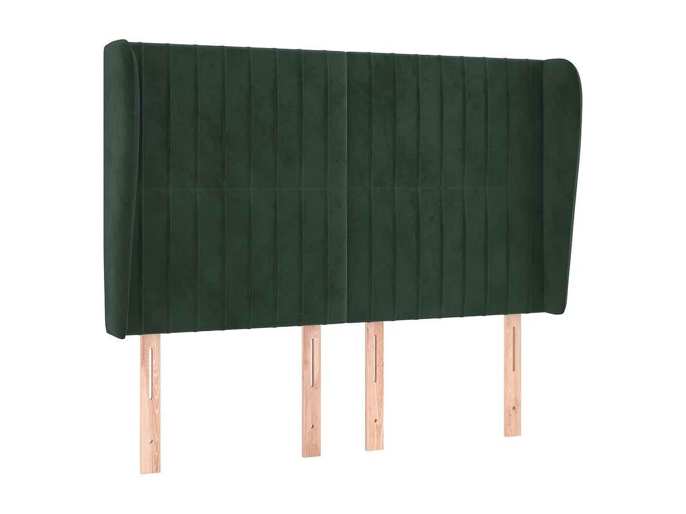 Tête de Lit | Panneau de tête pour lit Moderne avec oreilles Vert foncé 147x23x118/128 cm Velours