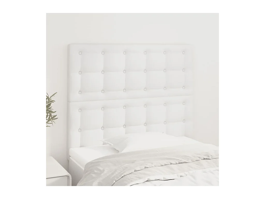 Têtes de lit | Panneaux de tête pour lit Moderne 2 pcs Blanc 100x5x78/88 cm Similicuir