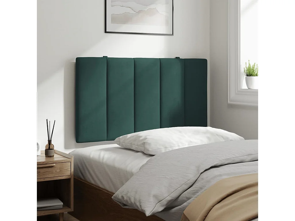 Tête de lit | Coussin de tête de lit | Tête de lit décoratif vert foncé 80 cm velours