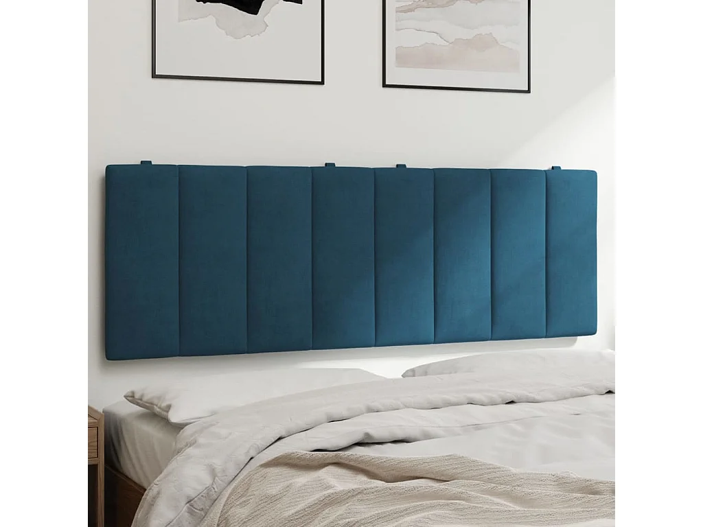 Tête de lit | Coussin de tête de lit | Tête de lit décoratif bleu 140 cm velours