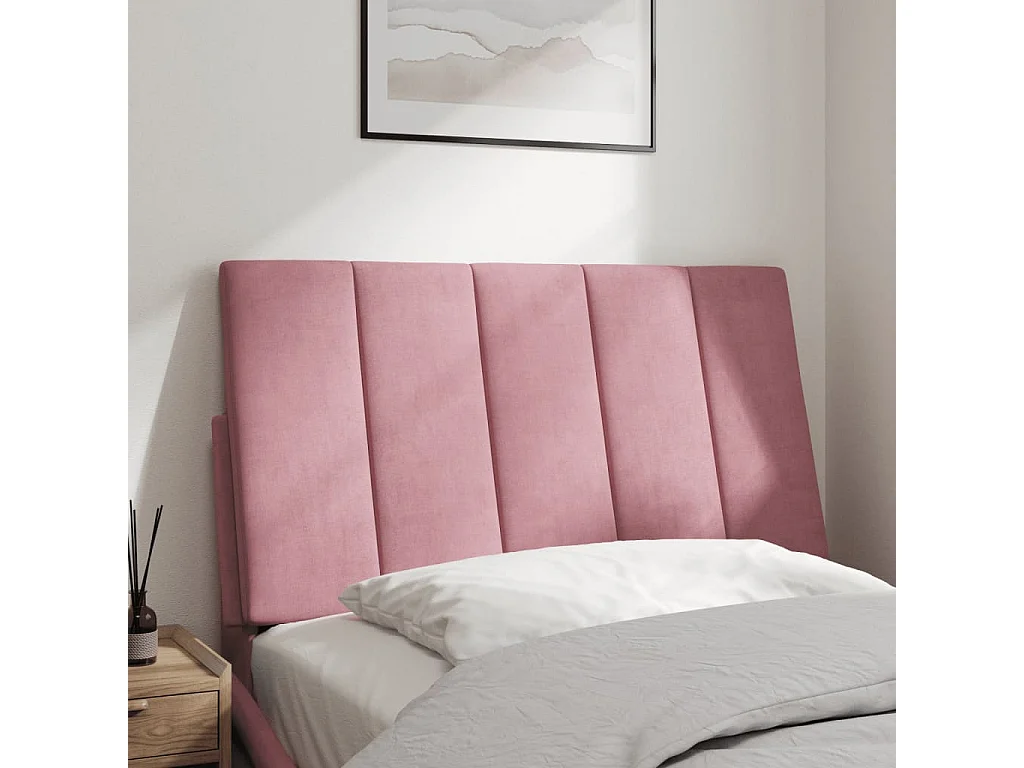 Tête de lit | Coussin de tête de lit | Tête de lit décoratif rose 90 cm velours