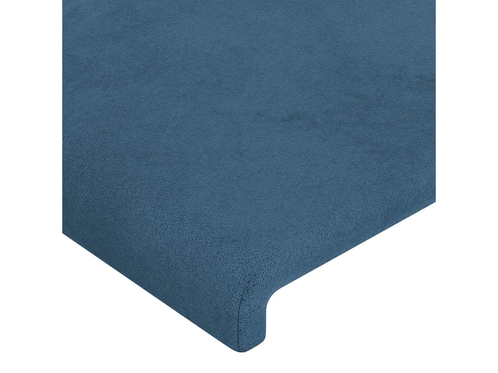 Tête de Lit | Panneau de tête pour lit Moderne à LED Bleu foncé 103x16x118/128 cm Velours