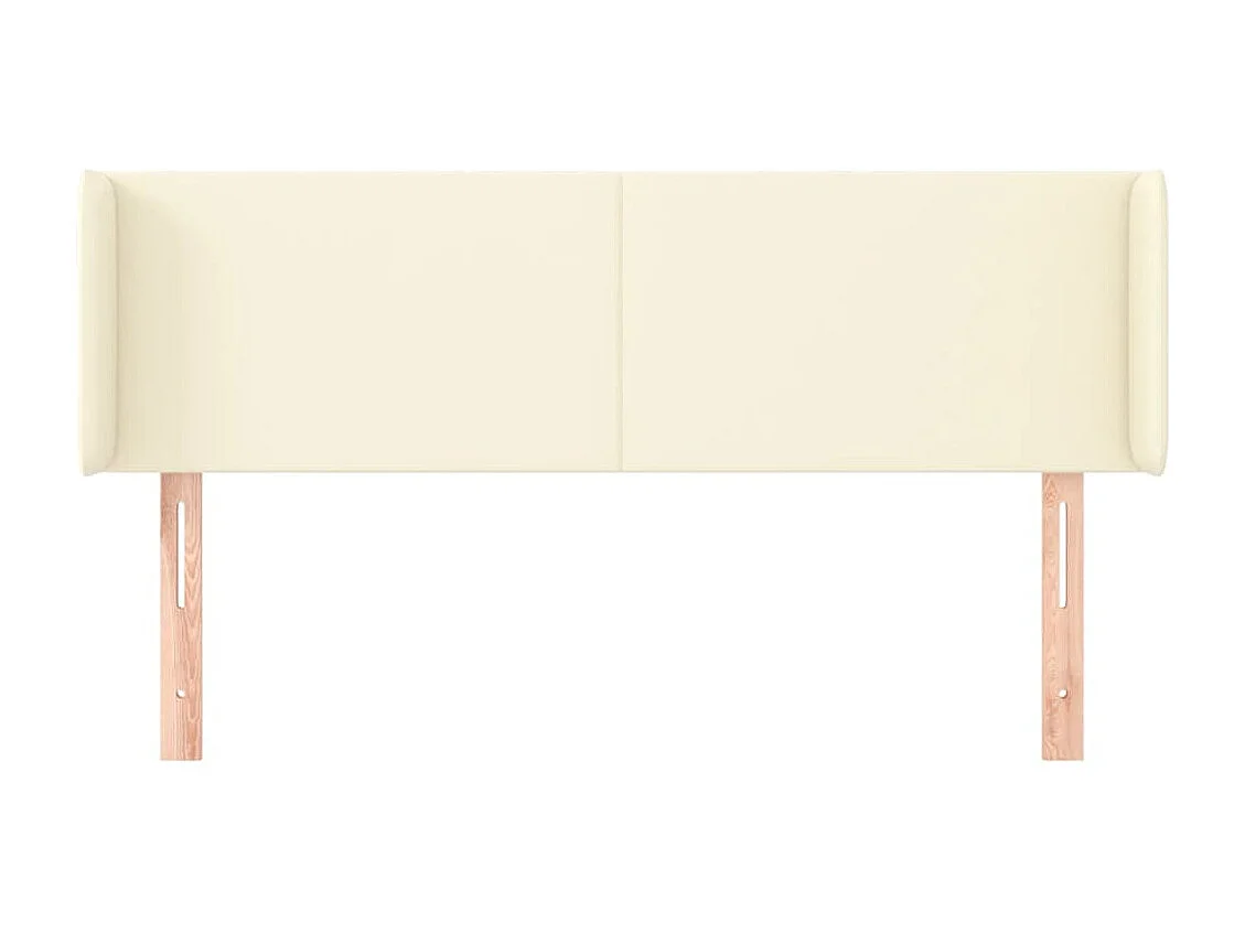 Mueble cabecero | Cabezal de cama | Cabecero de cuero sintético color crema 147x16x78/88 cm