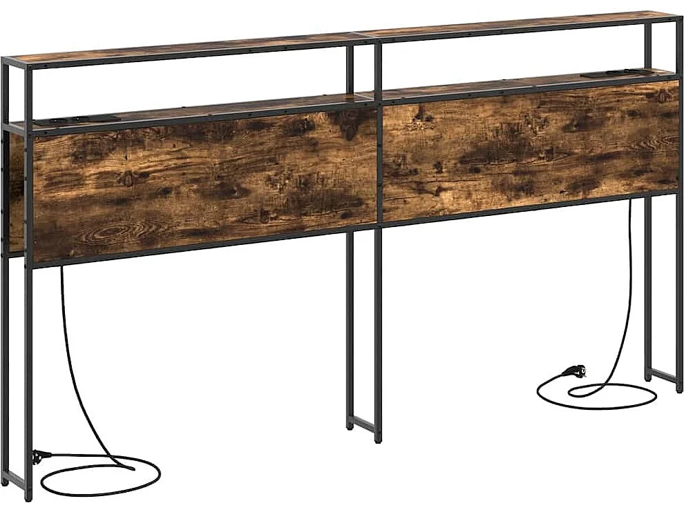 Tête de Lit de rangement | Panneau de tête pour lit Chêne fumé 200 cm Bois d'ingénierie