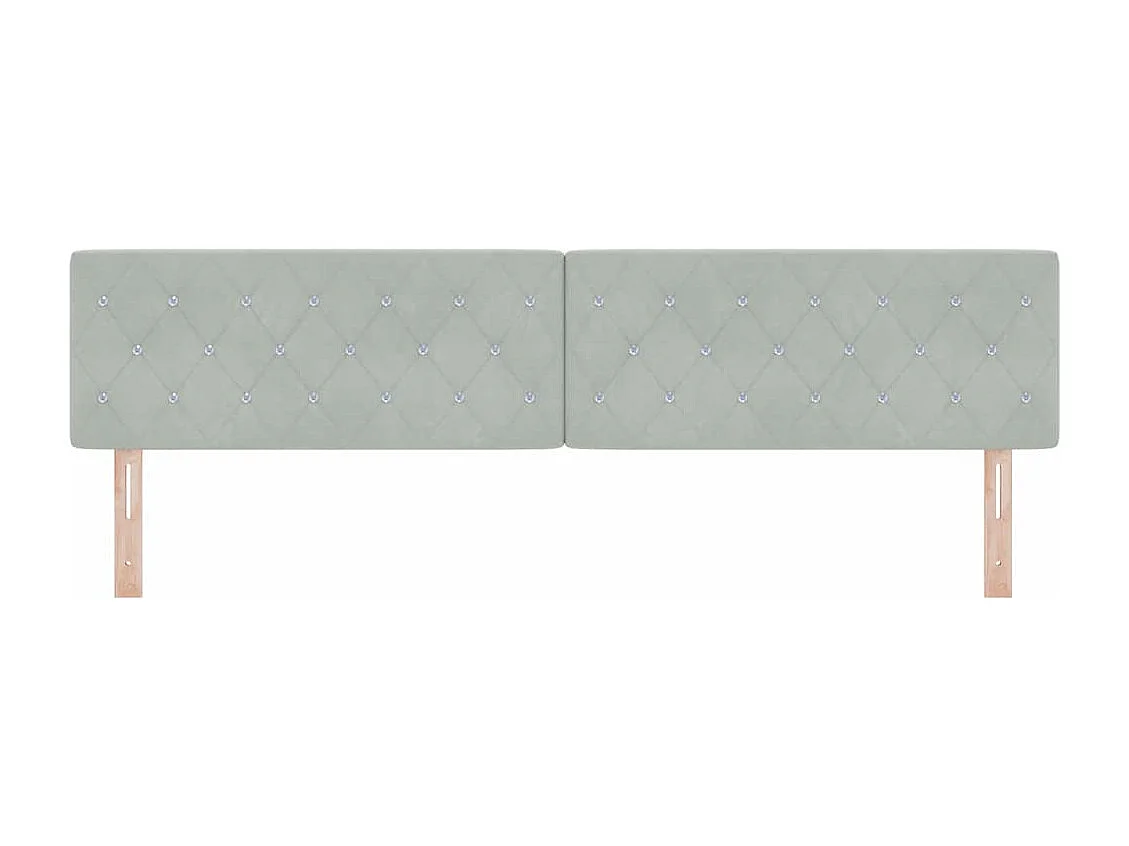 Tête de Lit | Panneau de tête pour lit Moderne en Velours Argyle Manuel Gris clair 200 cm Velours