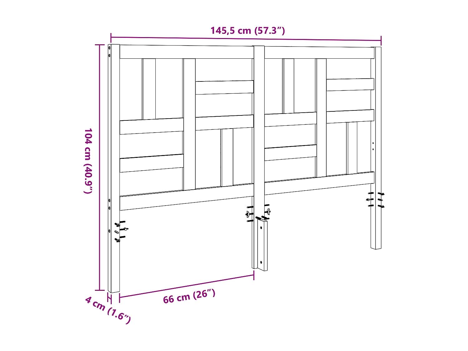 Cabecera de Cama  | Cabezal de cama | Mueble de cabecerocon cabecera Marrón cera 145.5 x 4 x 104 cm