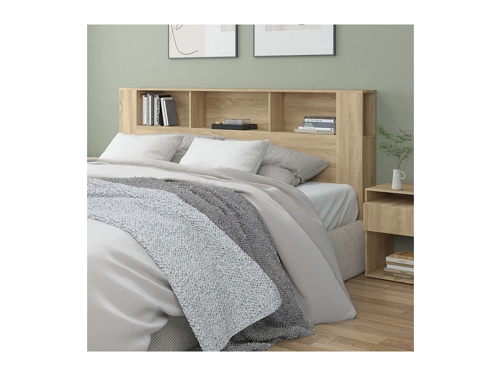 Cabecero de Cama | Cabezal de Cama | Mueble cabecero color roble Sonoma 200x18,5x104,5 cm