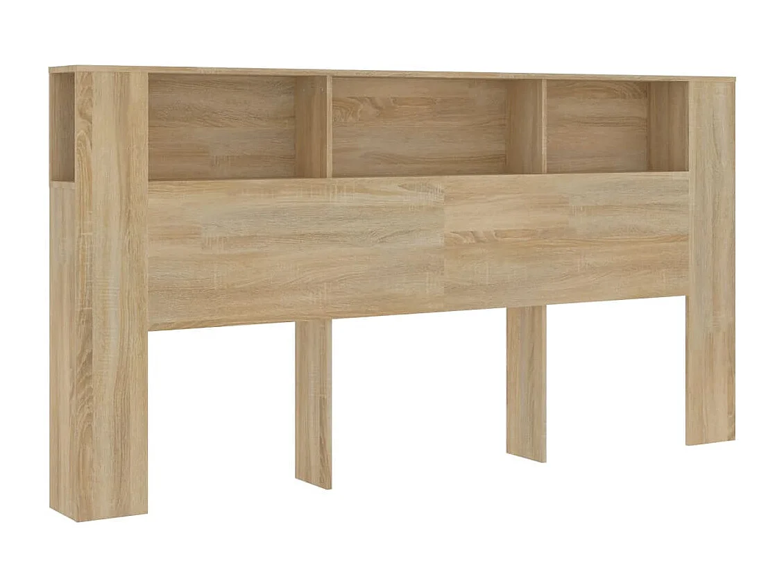 Tête de Lit avec rangement | Armoire de tête de lit chêne sonoma 200x18,5x104,5 cm