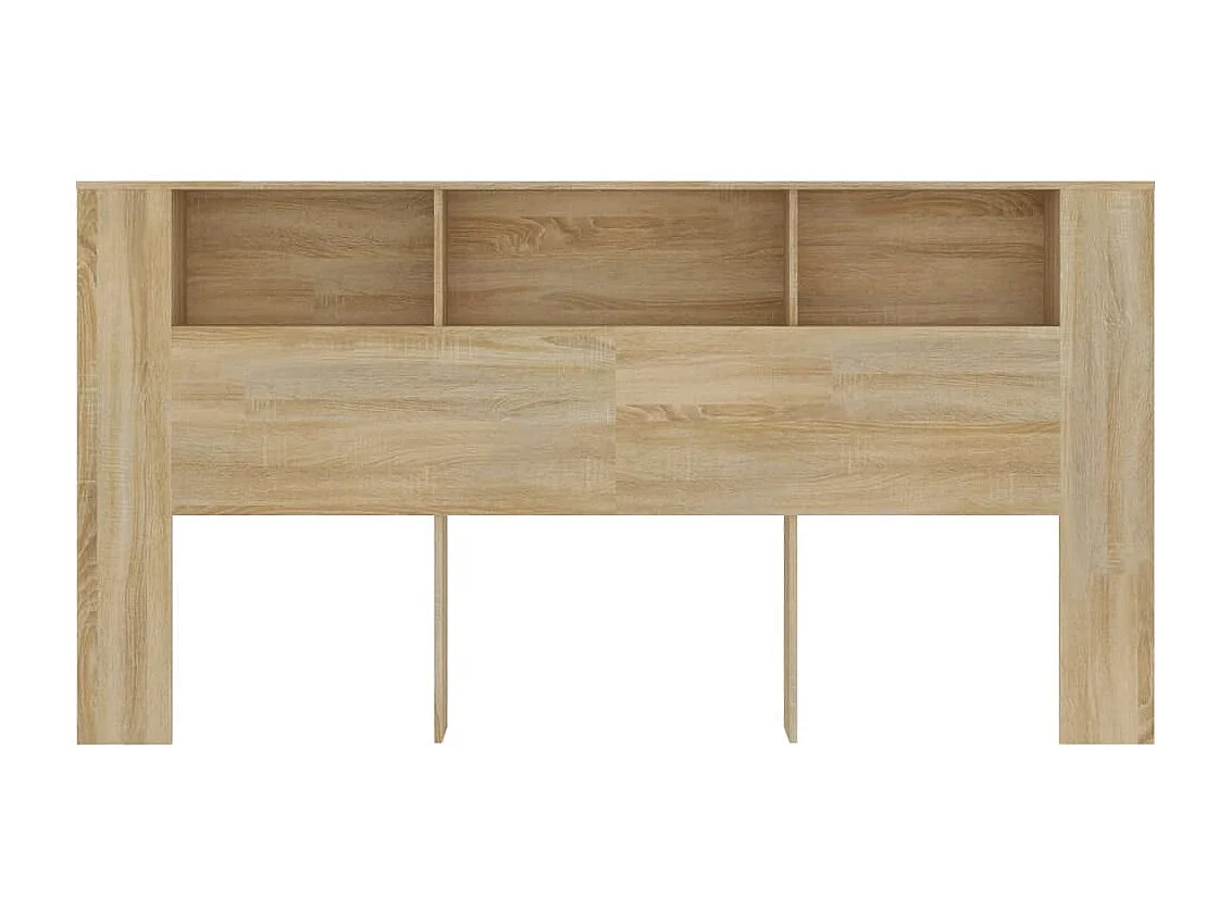 Tête de Lit avec rangement | Armoire de tête de lit chêne sonoma 200x18,5x104,5 cm