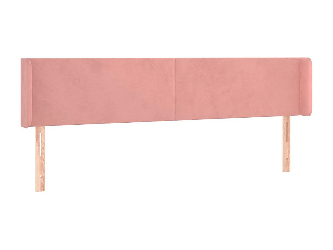 Tête de Lit | Panneau de tête pour lit Moderne avec oreilles Rose 163x16x78/88 cm Velours
