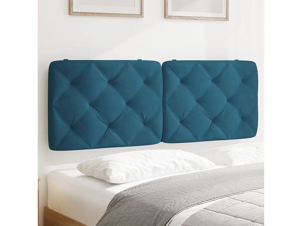 Hoofdbord | Hoofdbordkussen 120 cm fluweel blauw