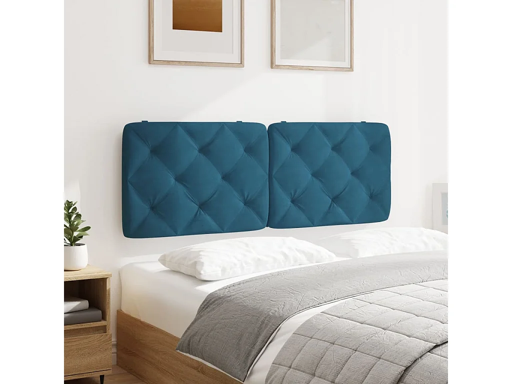Hoofdbord | Hoofdbordkussen 120 cm fluweel blauw