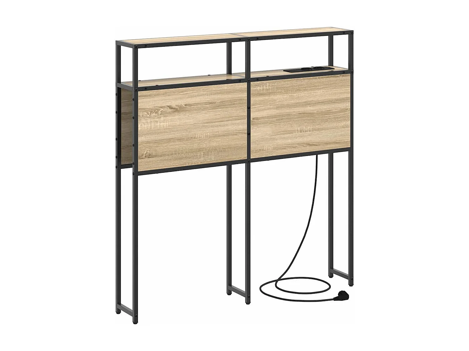 Mueble cabecero con almacenamiento | Cabecera de almacenamiento con estante Roble Sonoma 100 cm