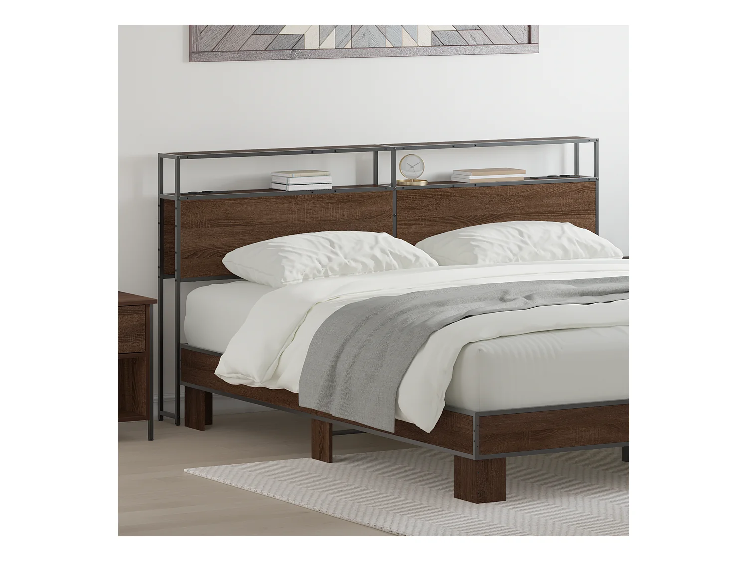 Tête de Lit de rangement | Panneau de tête pour lit Chêne marron 200 cm Bois d'ingénierie
