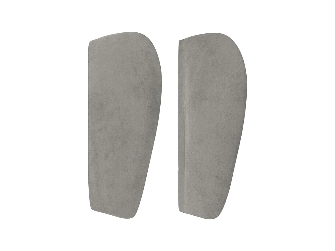 Mueble cabecero | Cabezal de cama | Cabecero de terciopelo gris claro 163x23x78/88 cm