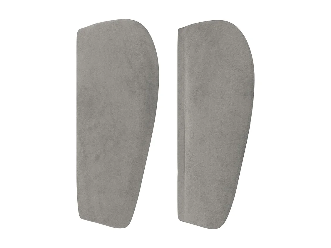 Tête de Lit | Panneau de tête pour lit Moderne avec oreilles Gris clair 163x23x78/88 cm Velours