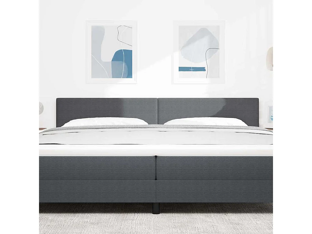 Tête de Lit | Panneau de tête pour lit Moderne avec Tête de Lit | Panneau de tête pour lit Moderne Gris foncé 200 cm Tissu côtelé