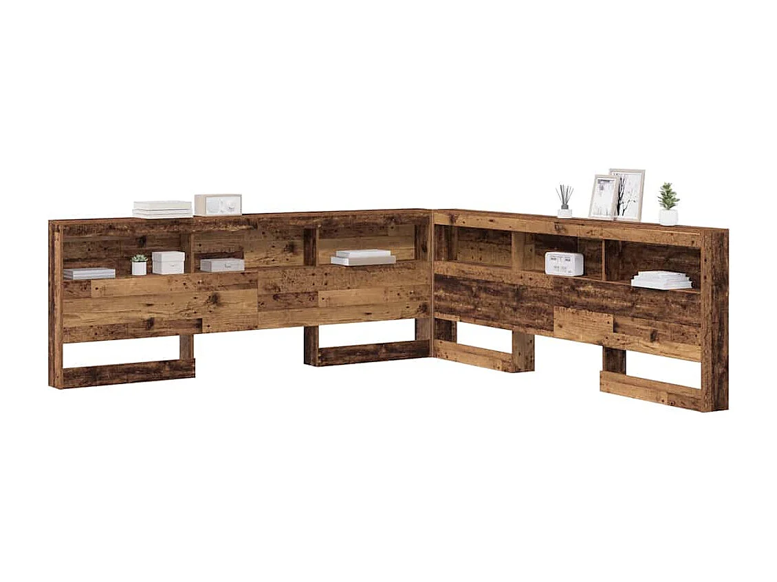 Tête de Lit de rangement | Panneau de tête pour lit Bois ancien 200 cm Bois d'ingénierie